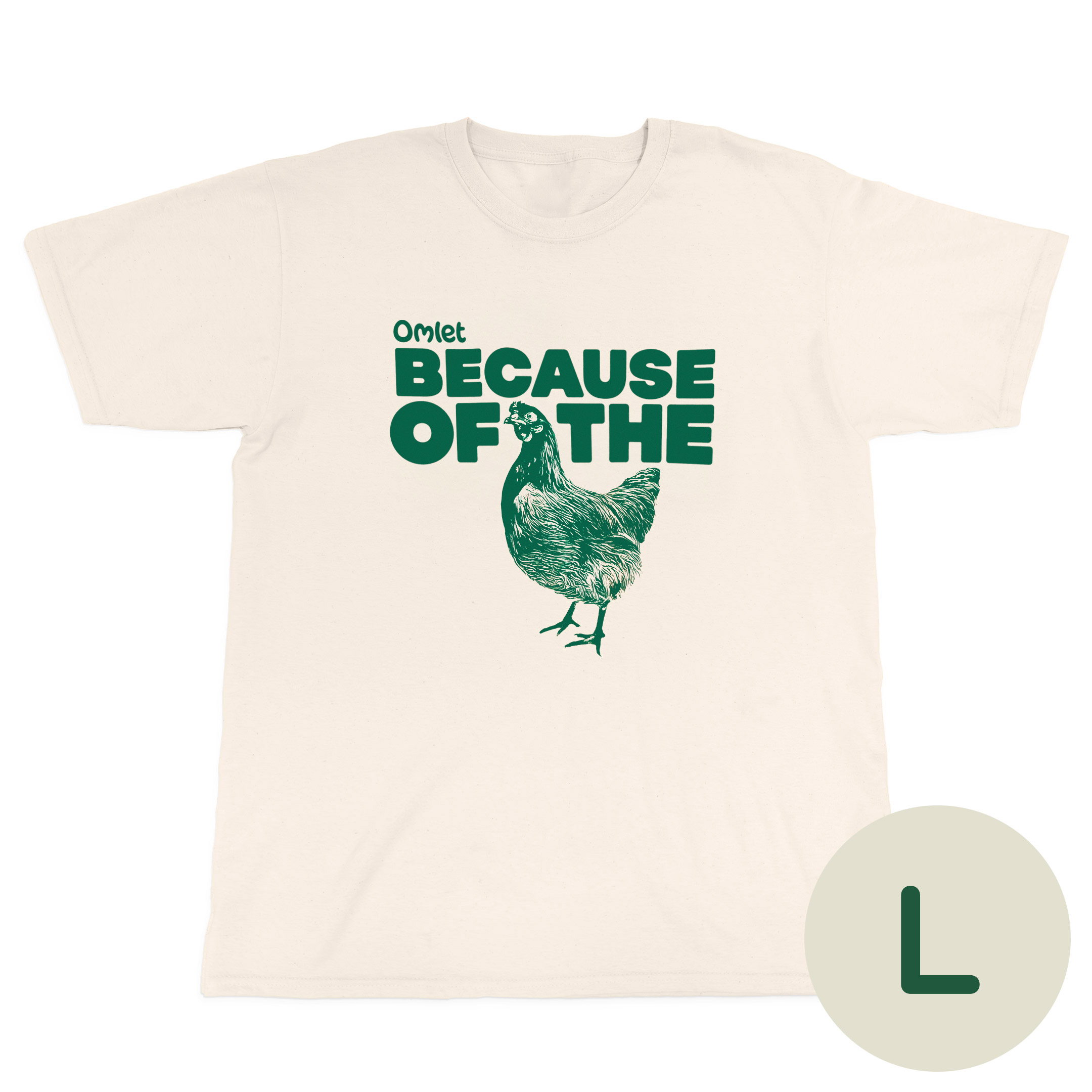 Omlet T-shirt "Because of the chicken" - L