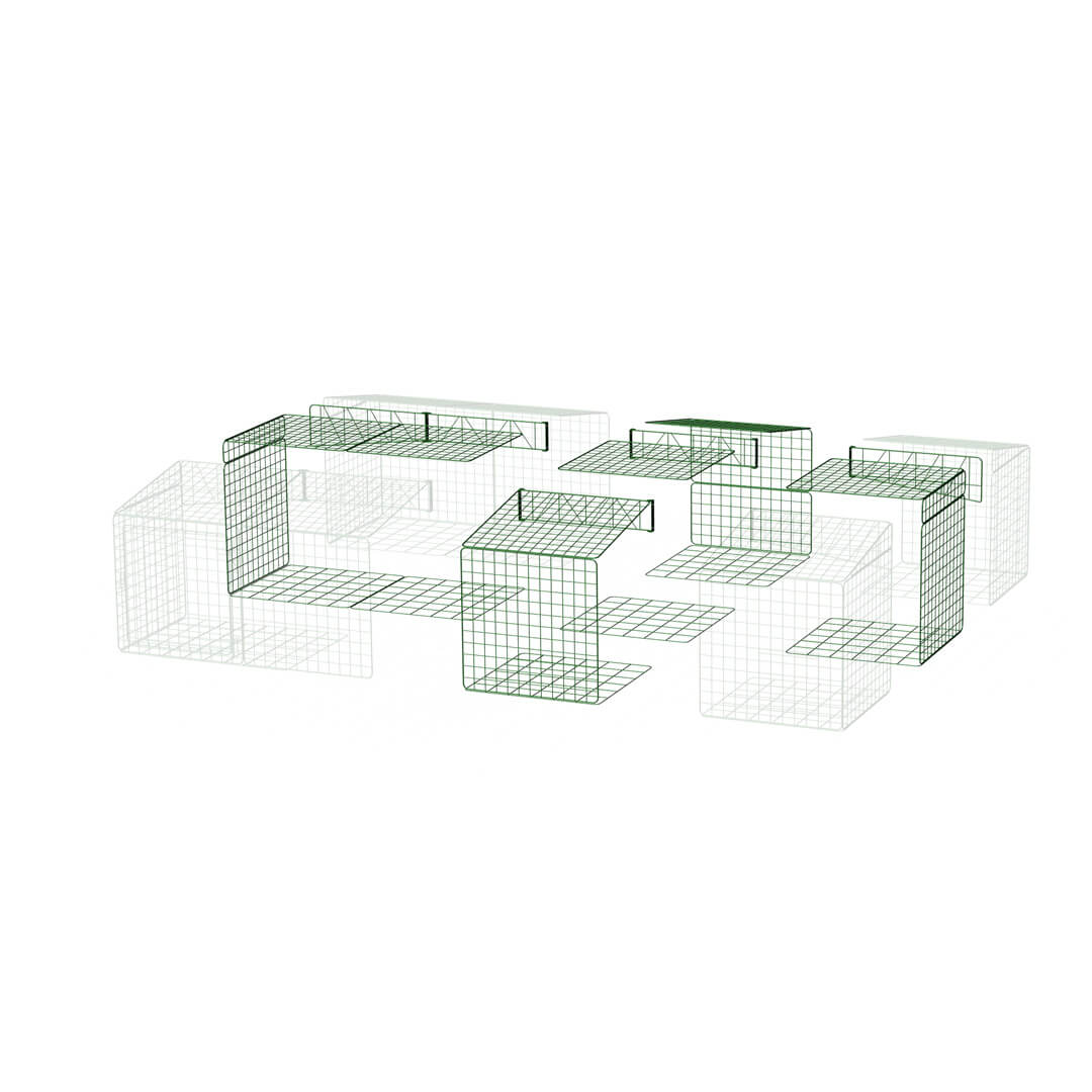 Extension for Zippi Rabbit Run with Roof and Underfloor Mesh - Single Height 3 x 2 to 4 x 3