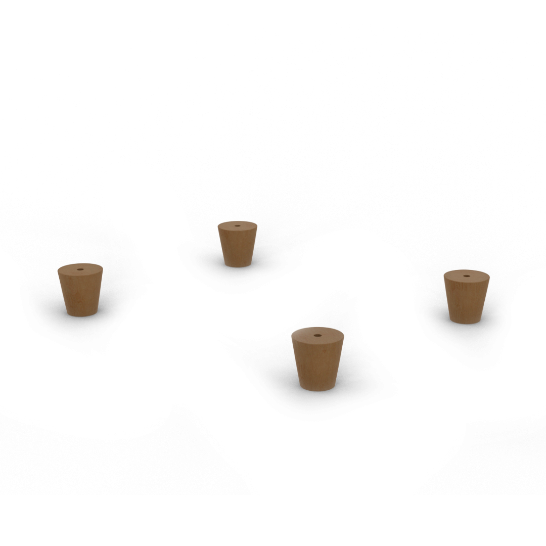 Round Wood Feet for Donut Elevated Cat Bed - Pack of 4
