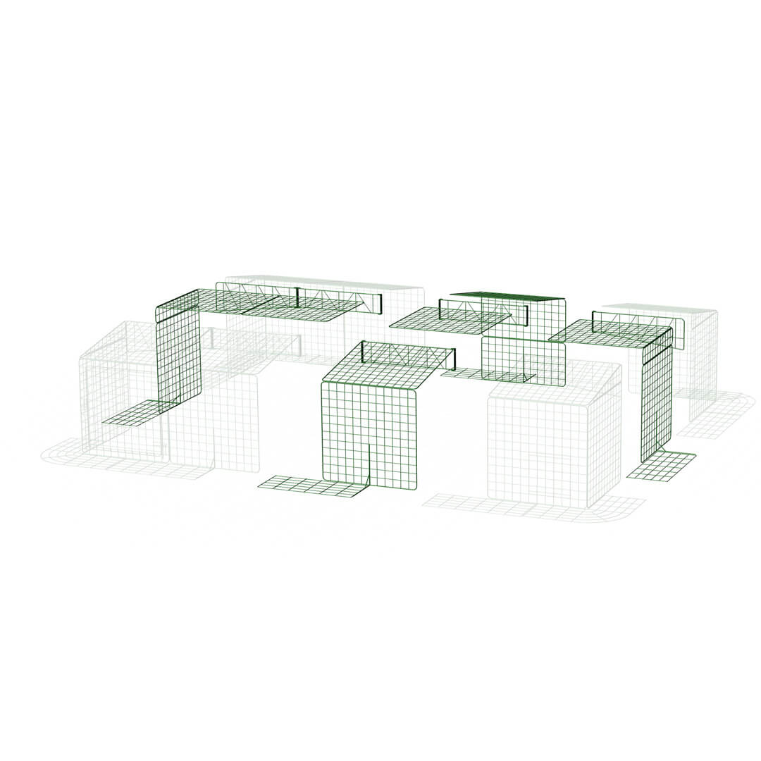 Extension for Zippi Rabbit Run with Roof and Skirt - Single Height 3 x 2 to 4 x 3