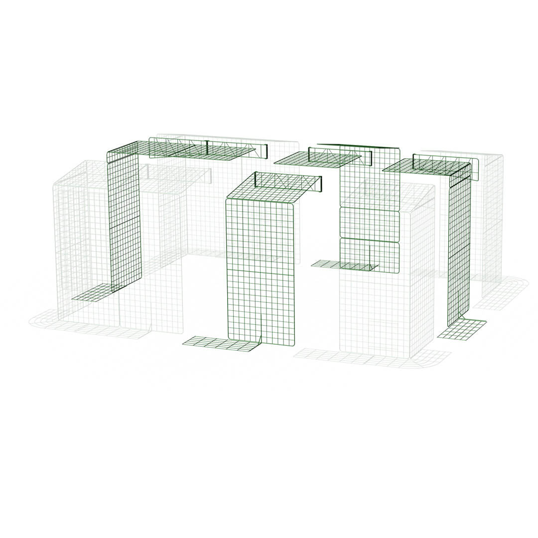 Extension for Zippi Rabbit Run with Roof and Skirt - Double Height 3 x 2 to 4 x 3