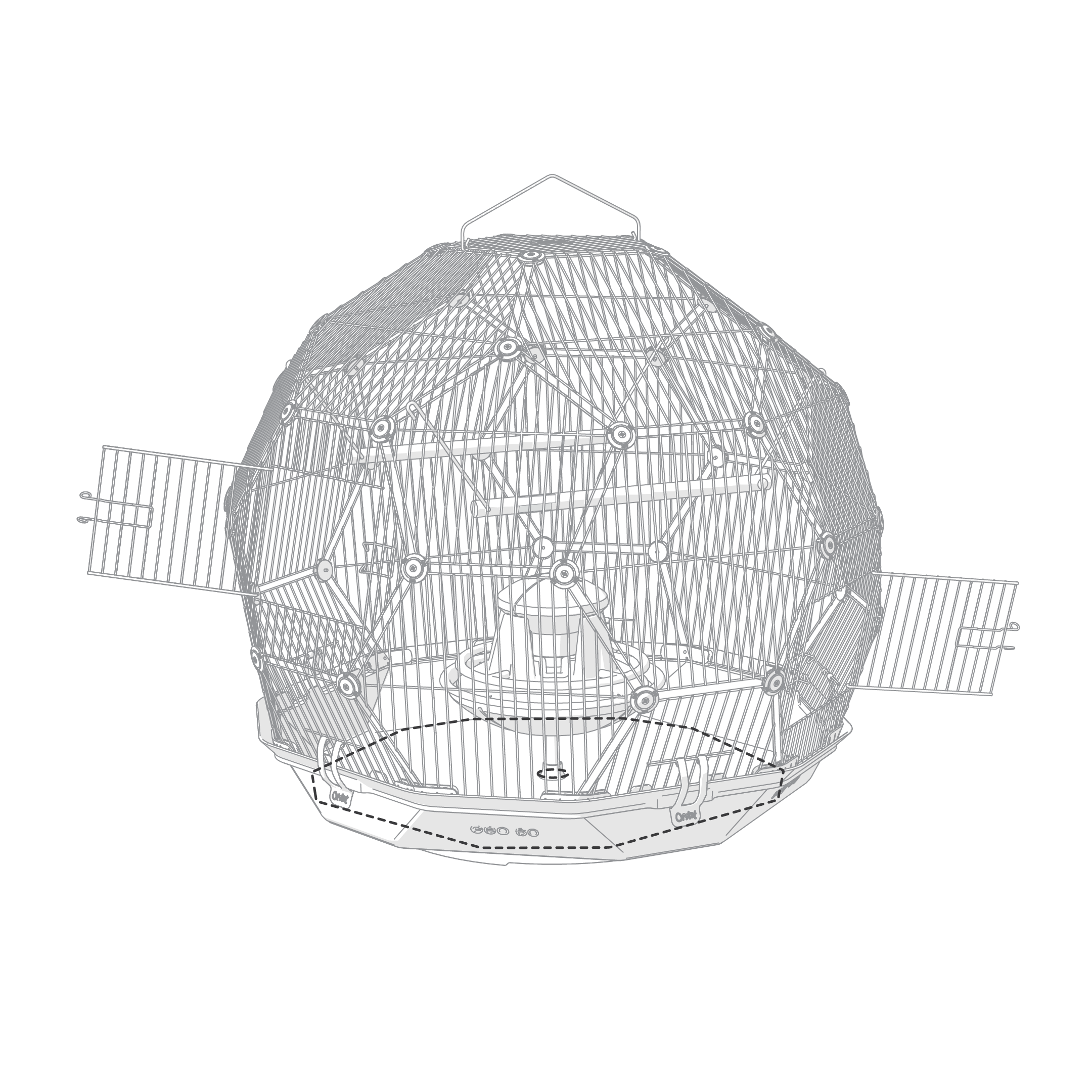 Image showcasing Geo Bird Cage - Pack Of 10 Tray Liners - Omlet