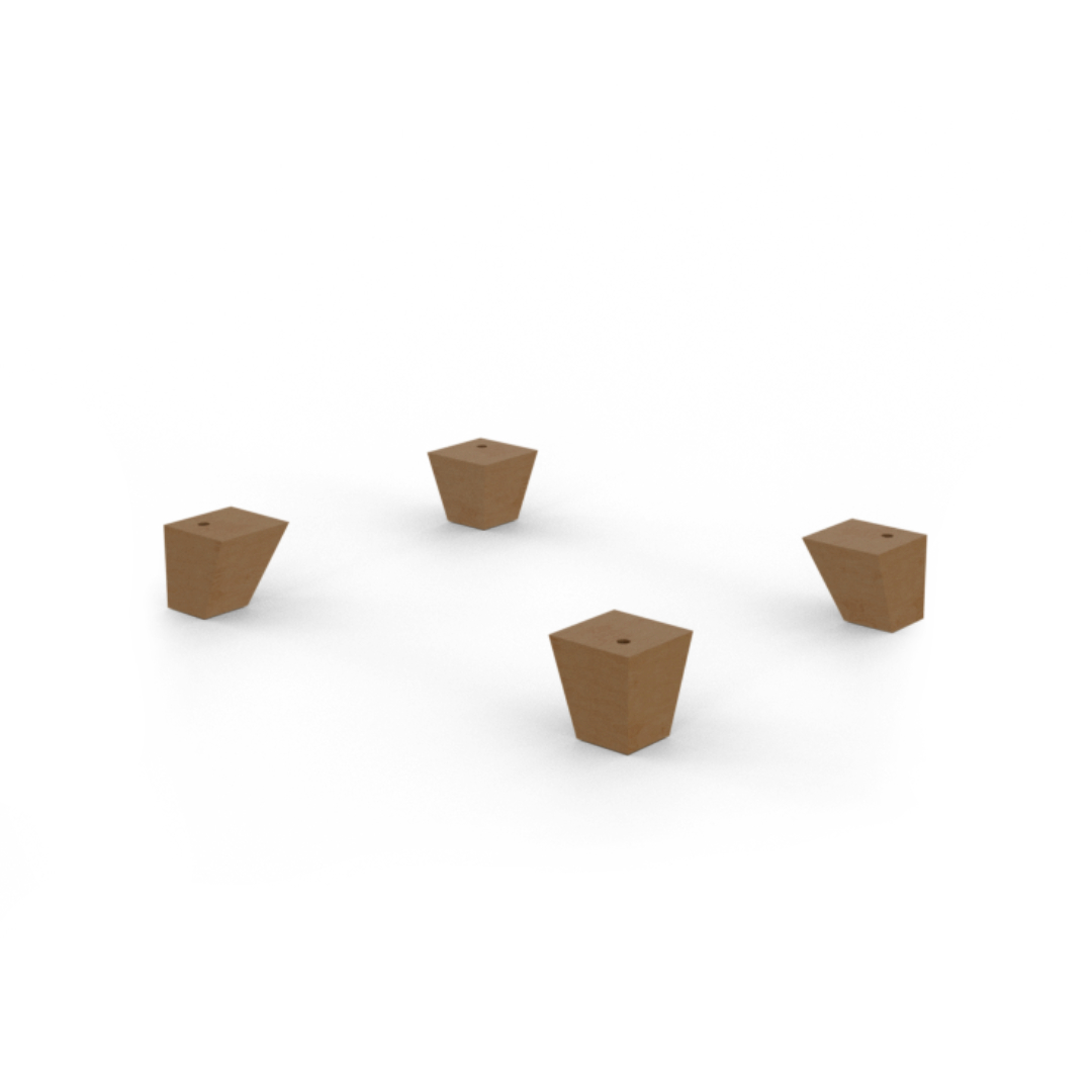 Square Wood Feet for Donut Elevated Cat Bed - Pack of 4